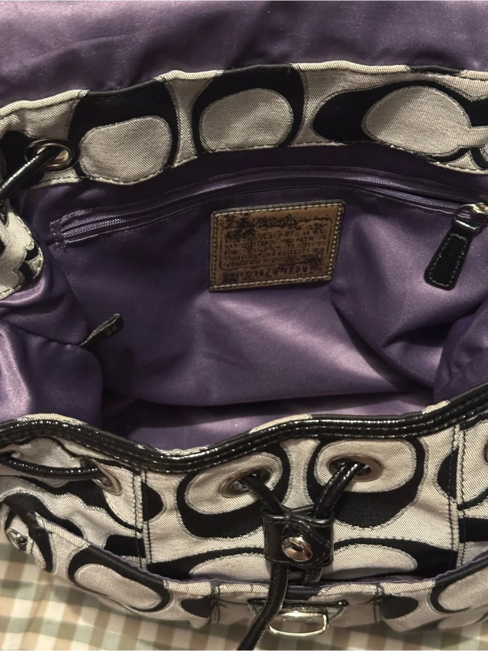 Coach Black and Gray Signature Backpack